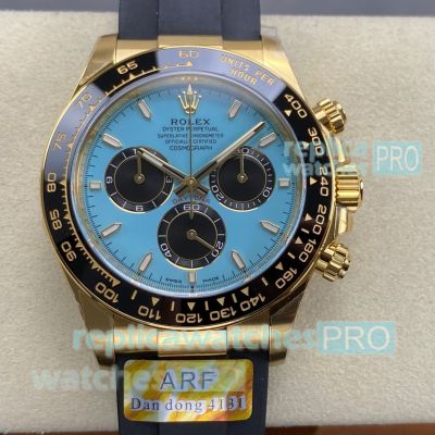 ARF Super Clone Rolex 4131 Daytona Tiffany Blue Rubber Strap Watch 